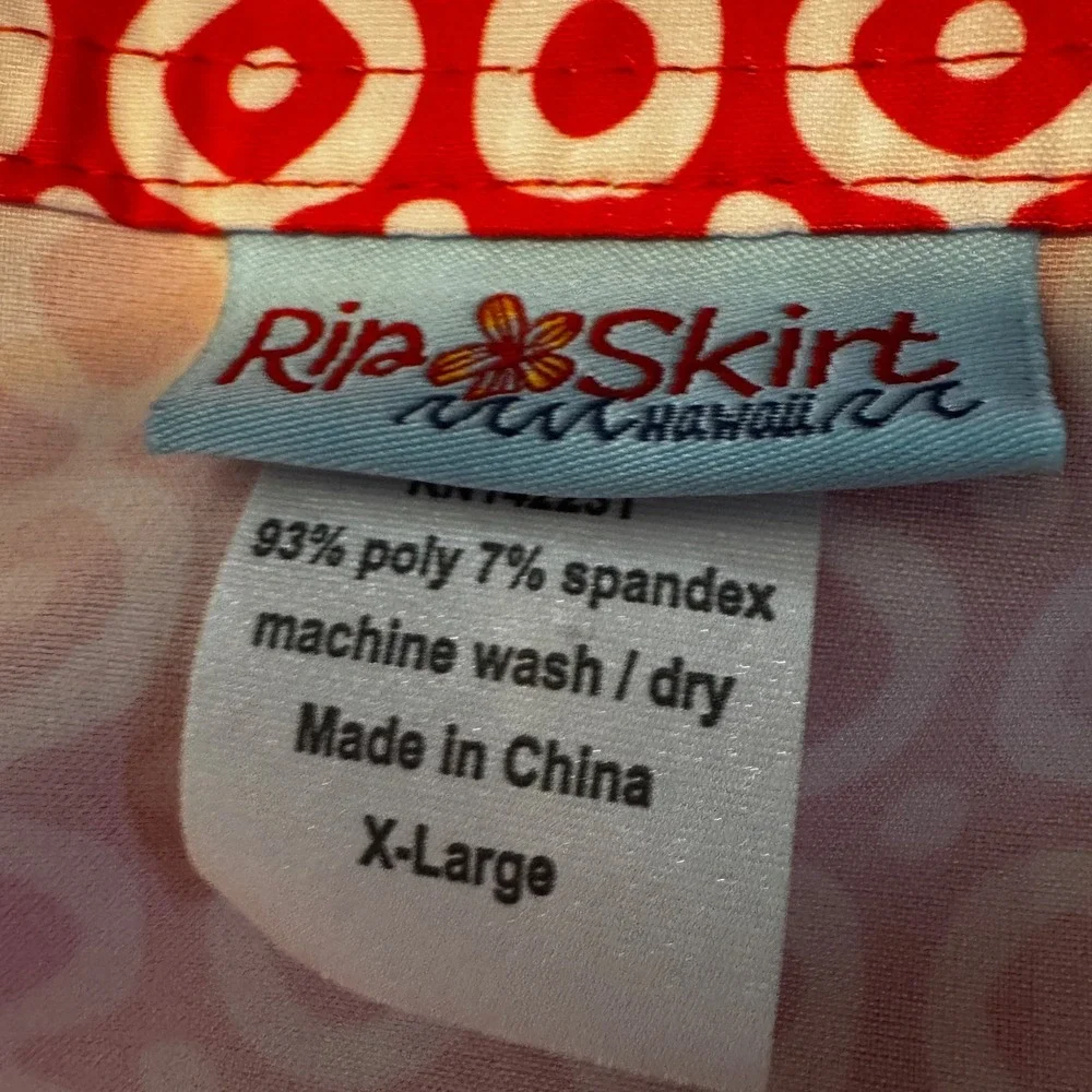 RipSkirt Hawaii Dot Quick‎ Wrap Skirt Women's XL Orange Aloha Resortwear Beach